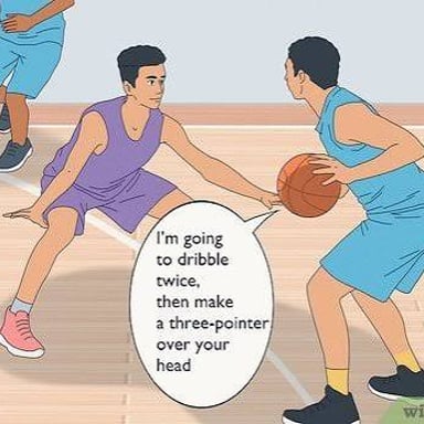 Opponents exchange taunts during a sports game.