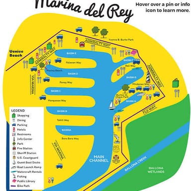 Boats and waterways in Marina del Rey, California
