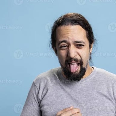 A person making a small disapproving gesture.