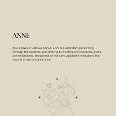 The Latin word anni, the plural form of annus, meaning years.