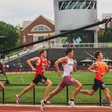 An athlete performing intensely during a competitive event.