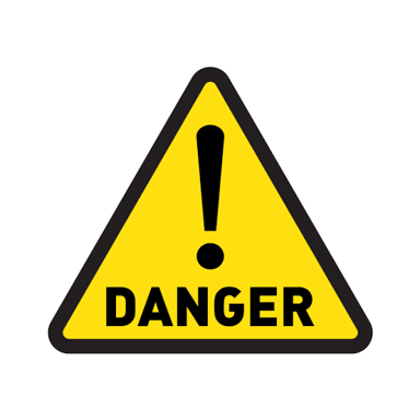 Warning signs representing multiple dangers.