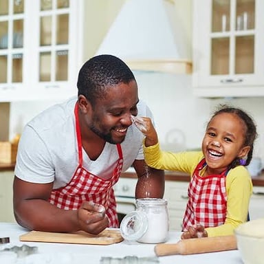 A father spending time with a child.