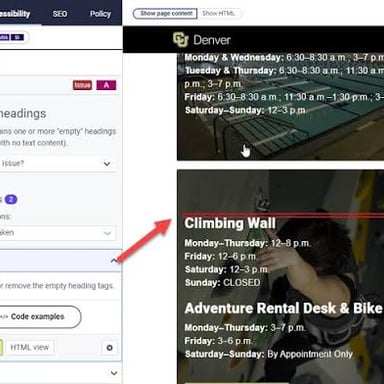 A web page displaying large headings above separate sections.