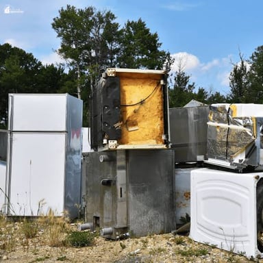 A visibly damaged appliance that can no longer be used.