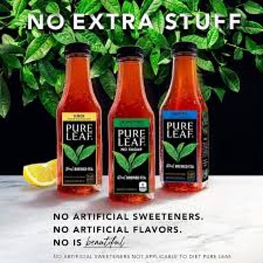 Bottled Pure Leaf iced tea, a ready-to-drink chilled tea beverage.