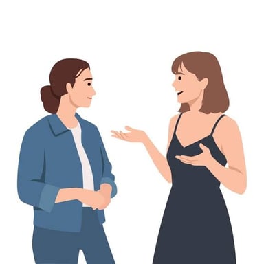 Two people emphatically agreeing during a conversation