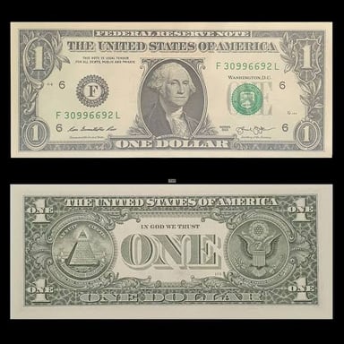 U.S. one-dollar bills.