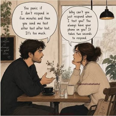 A simple illustration contrasting a sensible choice with an absurd one.