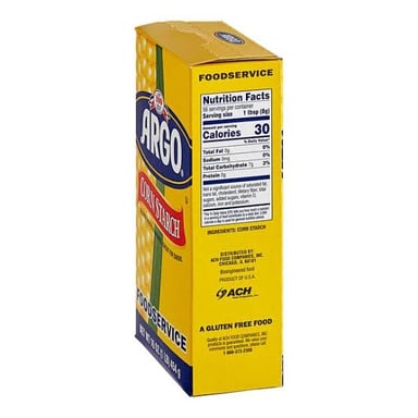 A retail box of Argo cornstarch.