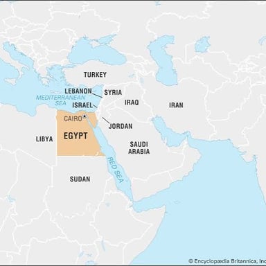 A map shows Egypt’s Sinai Peninsula linking northeastern Africa with Asia.