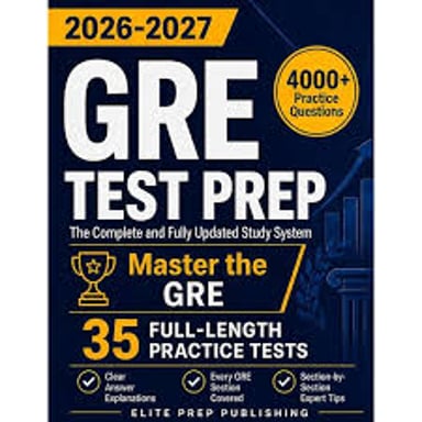 A test booklet representing the GRE, a standardized test for graduate-school applicants.