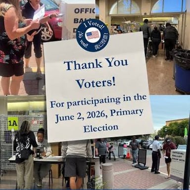 People casting ballots at a polling place.