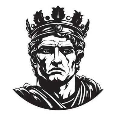 An illustration of a Roman ruler looking visibly nervous.