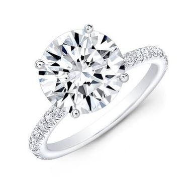 A mined diamond mounted in a ring