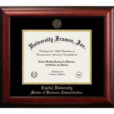 A graduate diploma representing a Master of Business Administration degree.