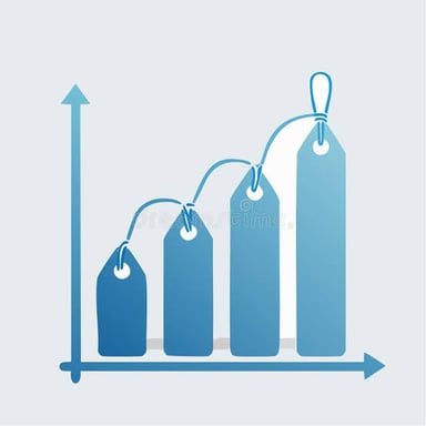 A high price tag alongside an upward-sloping line, illustrating “steep” as expensive.
