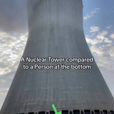 A very large object shown beside a person for scale