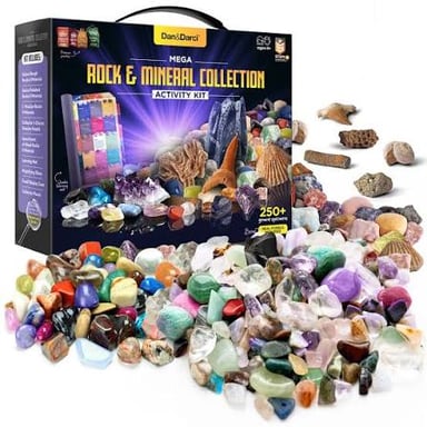 An assortment of natural rocks and mineral specimens