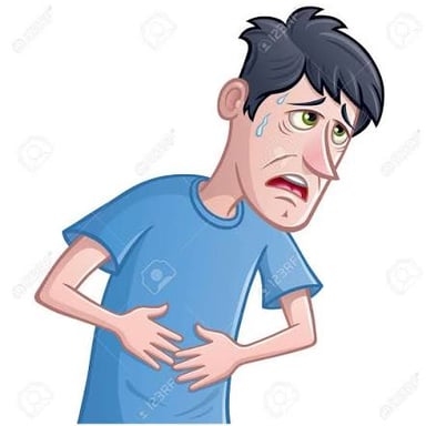A person showing signs of feeling unwell