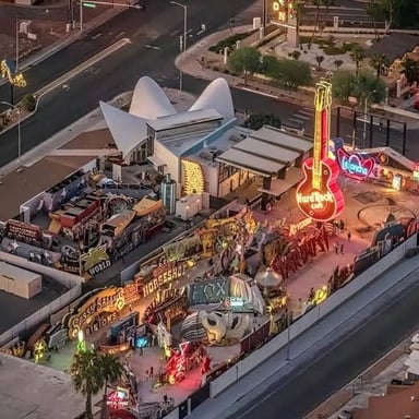 Retired Las Vegas neon signs displayed outdoors at the Neon Museum.