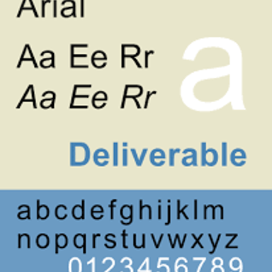 Sample text set in Arial, a sans-serif typeface.