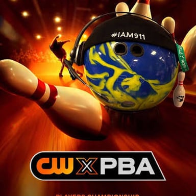 Professional ten-pin bowlers competing in a PBA tournament.