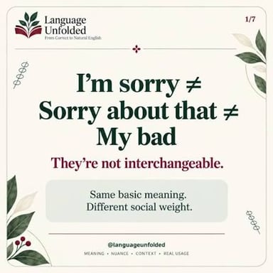 A smartphone displaying an informal apology text.