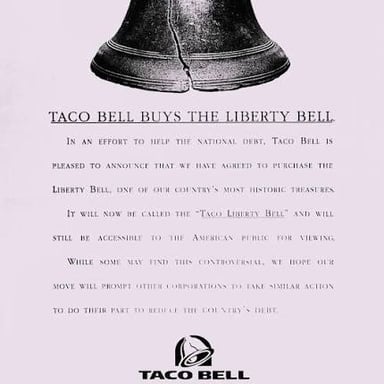 A simple word-association diagram showing Liberty, Taco, and Tinker each paired with Bell.