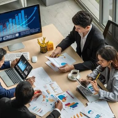 A team of people actively carrying out a project.