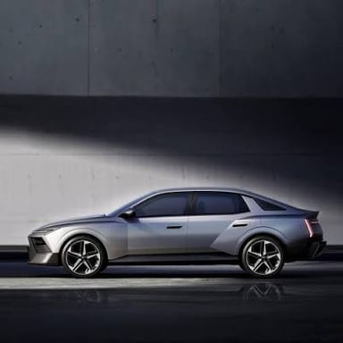 A car with a squared-off body and angular lines.