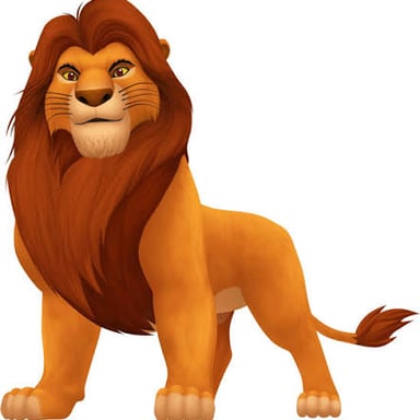 Mufasa, the lion character from Disney's The Lion King.