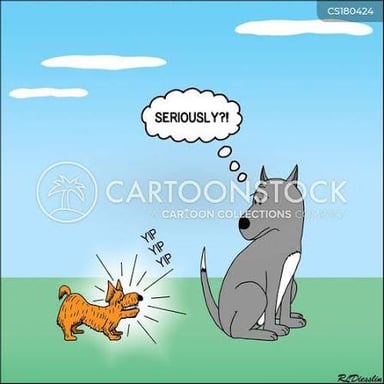 A small dog giving a short, sharp bark.
