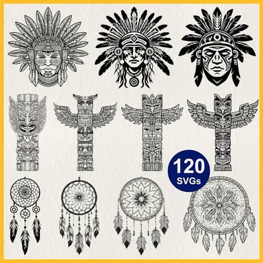 A traditional tribal totem used as a symbolic emblem.