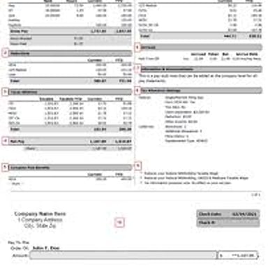 A payroll statement with year-to-date earnings information.