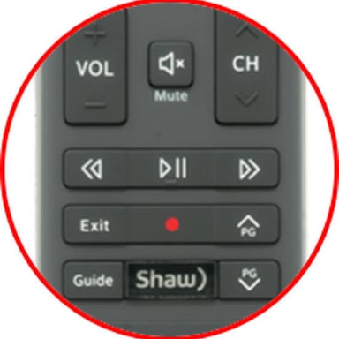 A television remote control with a mute button.