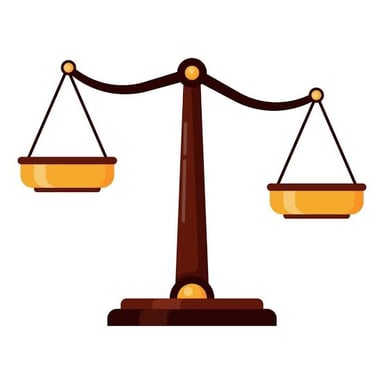 A balanced set of scales represents impartiality.