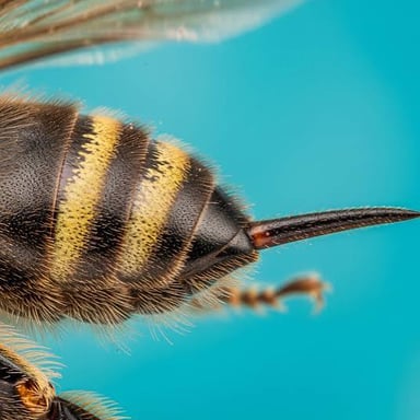 A bee with a striped body, the insect meant in the joke.