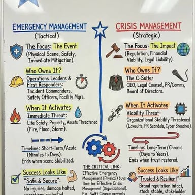 Emergency responders handling a crisis