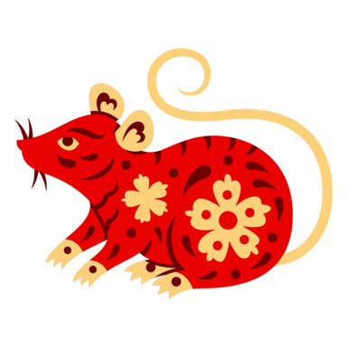 An illustration of the rat, the first animal in the Chinese zodiac.