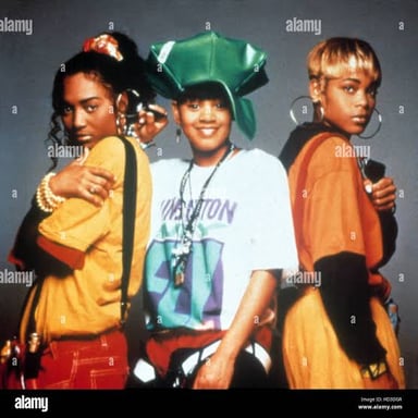 The R&B trio TLC, made up of T-Boz, Left Eye, and Chilli.