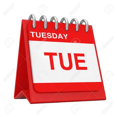 A calendar page labeled Tuesday