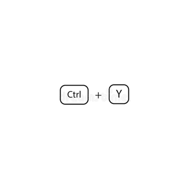 A computer keyboard showing the Ctrl and Y keys used for redo.