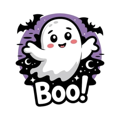 A ghost making a playful attempt to frighten someone.
