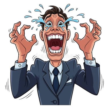 A person crying intensely