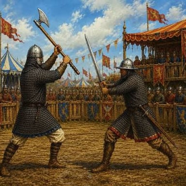 A chaotic group fight depicted in an illustration.