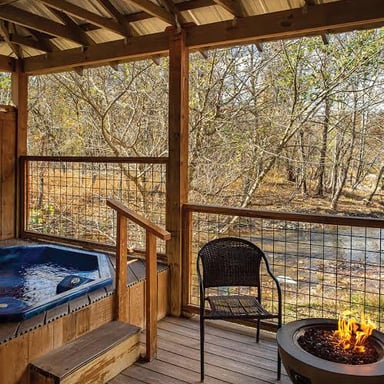 A spa hot tub filled with warm water.