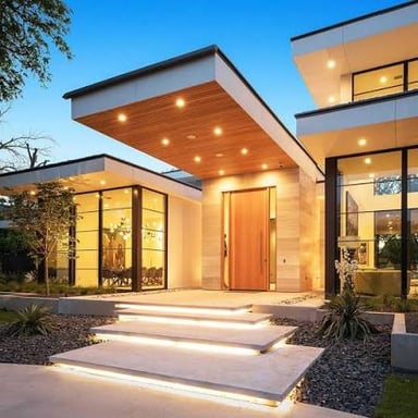 A newly constructed modern house.