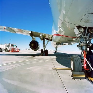An airplane parked on an airport tarmac, unable to fly.