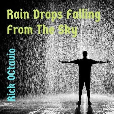 Small raindrops falling through the air